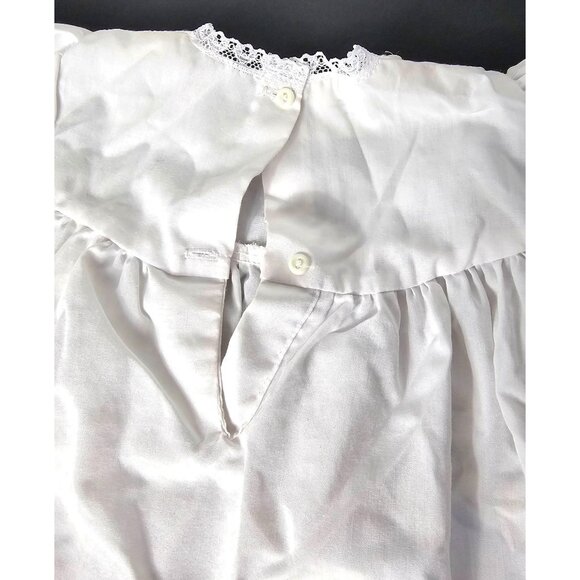 Vtg Garden Of Angels Hand Made NB Dress Bloomers Set White Embroidered Lace Trim - Picture 12 of 14